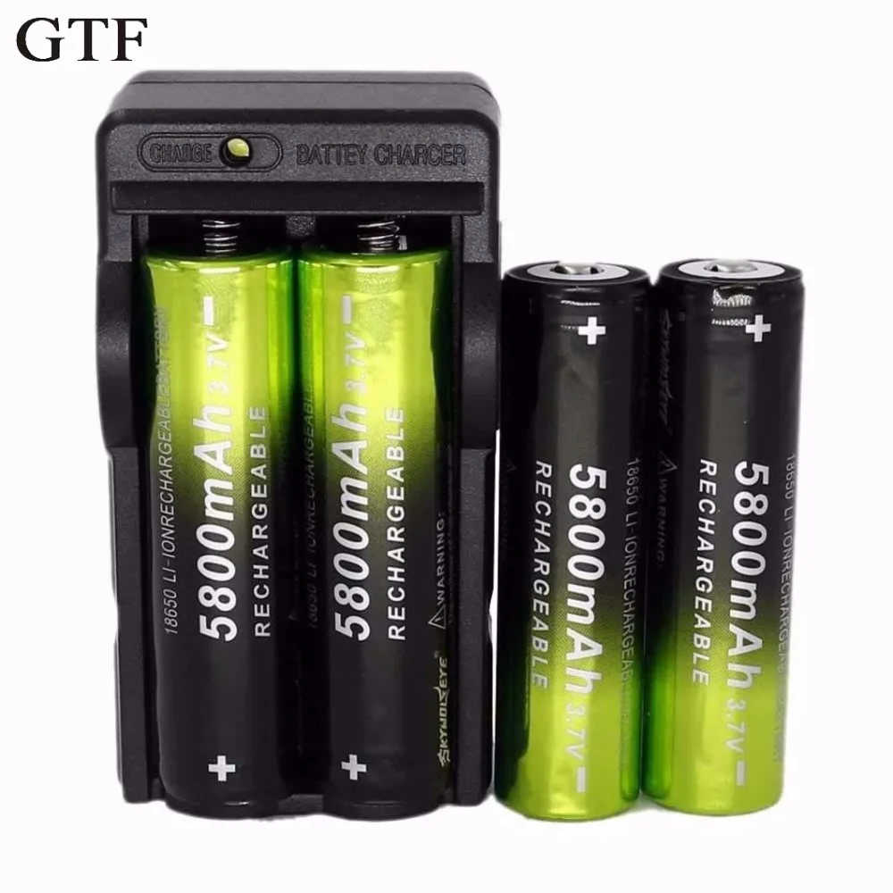GTF 4 pcs 18650 3.7 V 5800 mAh Rechargeable Li-ion Battery + US/EU Lantern Carrier
GTF 4 pcs 18650 3.7 V 5800 mAh Rechargeable Li-ion Battery + US/EU Lantern Carrier