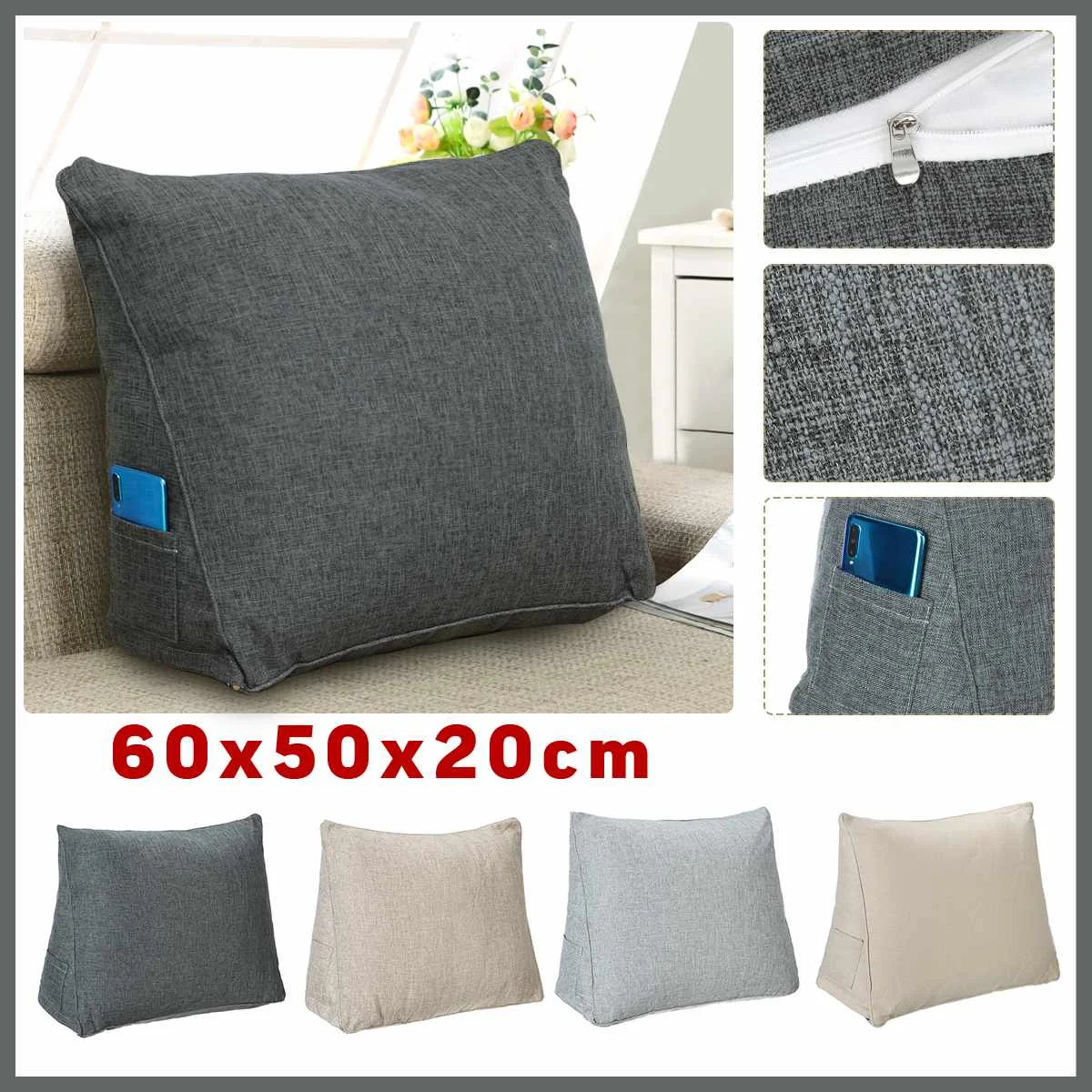 Bed Triangular Cushion Chair Bedside Lumbar Chair Backrest Lounger Lazy Office Chair Reading Living Room Pillow Household Decor
Bed Triangular Cushion Chair Bedside Lumbar Chair Backrest Lounger Lazy Office Chair Reading Living Room Pillow Household Decor