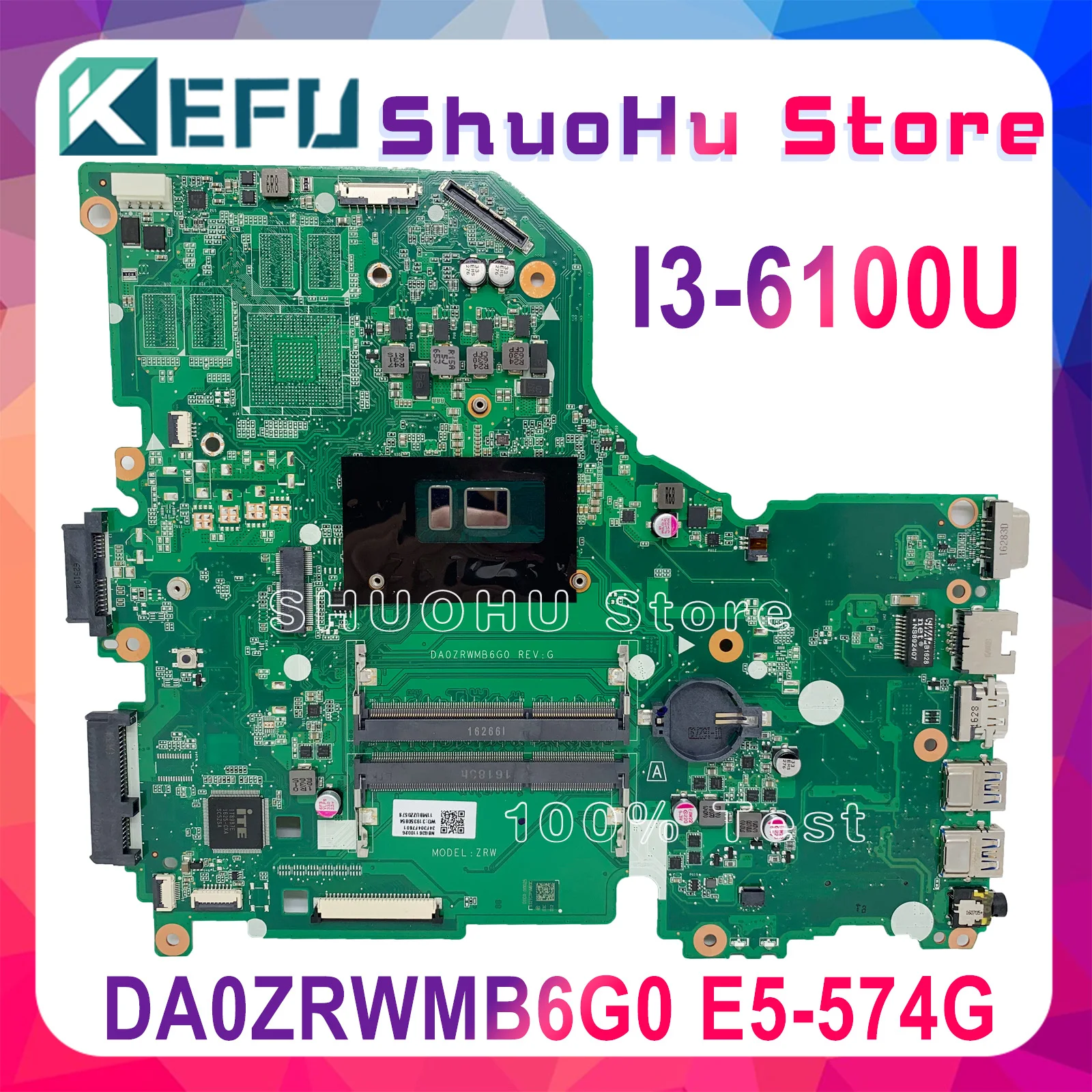 Материнская плата KEFU DA0ZRWMB6G0 подходит для ACER AspireE5-574 E5-574G F5-572 V3-575 V3-575G материнская