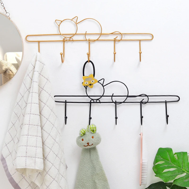 Cat Wall Mounted Metal Hook Rack Key Coat Towel Holder with 7 or 5 Hooks Simple Multifunctional Kitchen Wall Decoration ADW889
Cat Wall Mounted Metal Hook Rack Key Coat Towel Holder with 7 or 5 Hooks Simple Multifunctional Kitchen Wall Decoration ADW889