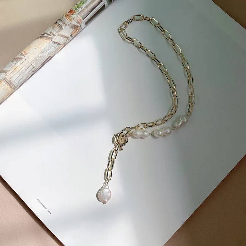 Origin Summer Temperament Irregular Pearl Asymmetric Necklace for Women Elegant Gold Chunky Link Chain Chokers Necklaces Jewelry
Origin Summer Temperament Irregular Pearl Asymmetric Necklace for Women Elegant Gold Chunky Link Chain Chokers Necklaces Jewelry