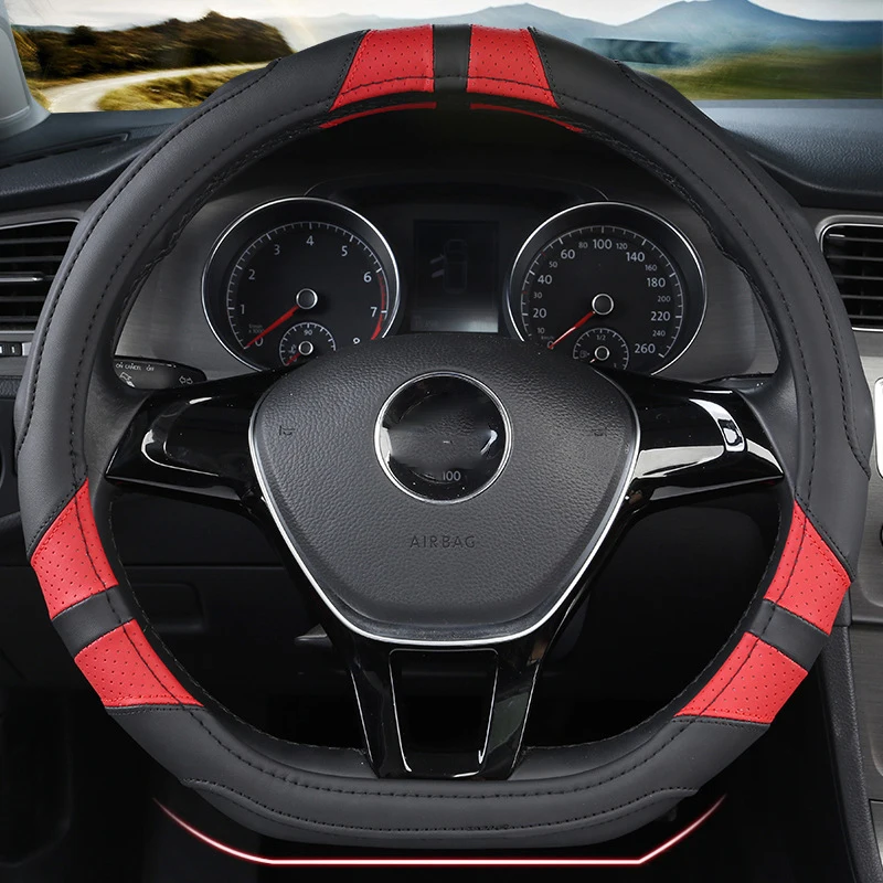 Car steering wheel cover handle cover for 4 seasons ,Universal steering wheel cover Suitable diameter 38CM, Leather
Car steering wheel cover handle cover for 4 seasons ,Universal steering wheel cover Suitable diameter 38CM, Leather