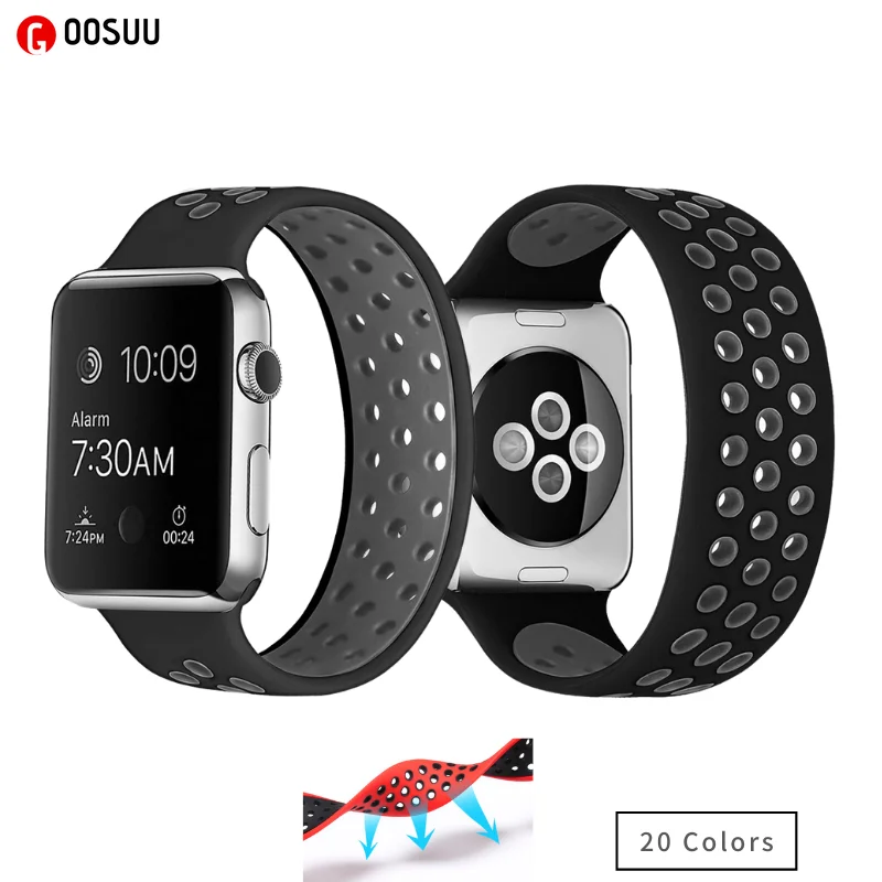 Ремешок силиконовый двухсторонний для Apple Watch Band 41 мм 45 мм, браслет с отверстием для отвода тепла, для Apple Watch Series 7
Ремешок силиконовый двухсторонний для Apple Watch Band 41 мм 45 мм, браслет с отверстием для отвода тепла, для Apple Watch Series 7