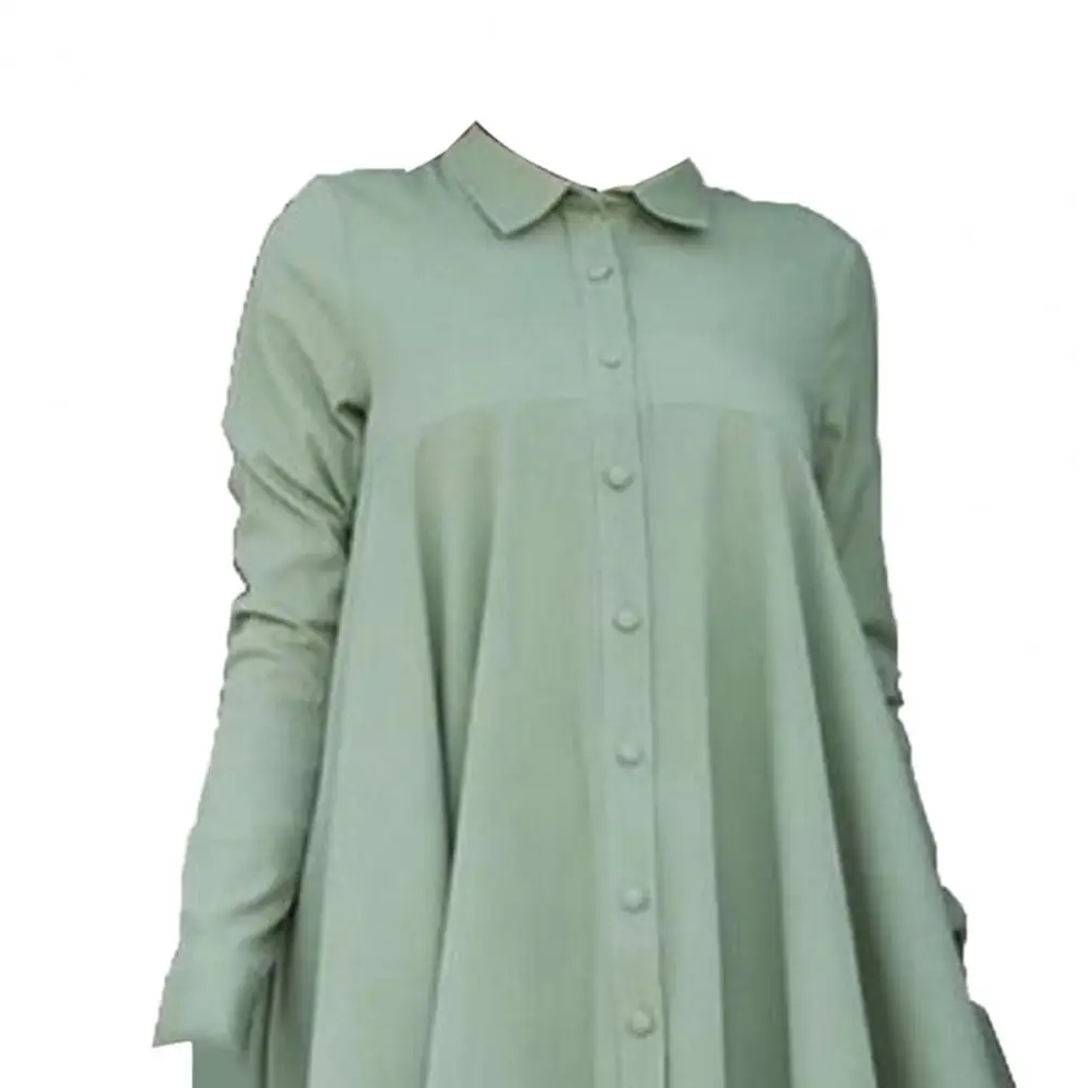 4XL Women Blouse Turn-down Collar Comfortable Large Hem Single-breasted Long Sleeve Buttons Down Shirt Top Overhemden voor dames 
4XL Women Blouse Turn-down Collar Comfortable Large Hem Single-breasted Long Sleeve Buttons Down Shirt Top Overhemden voor dames
