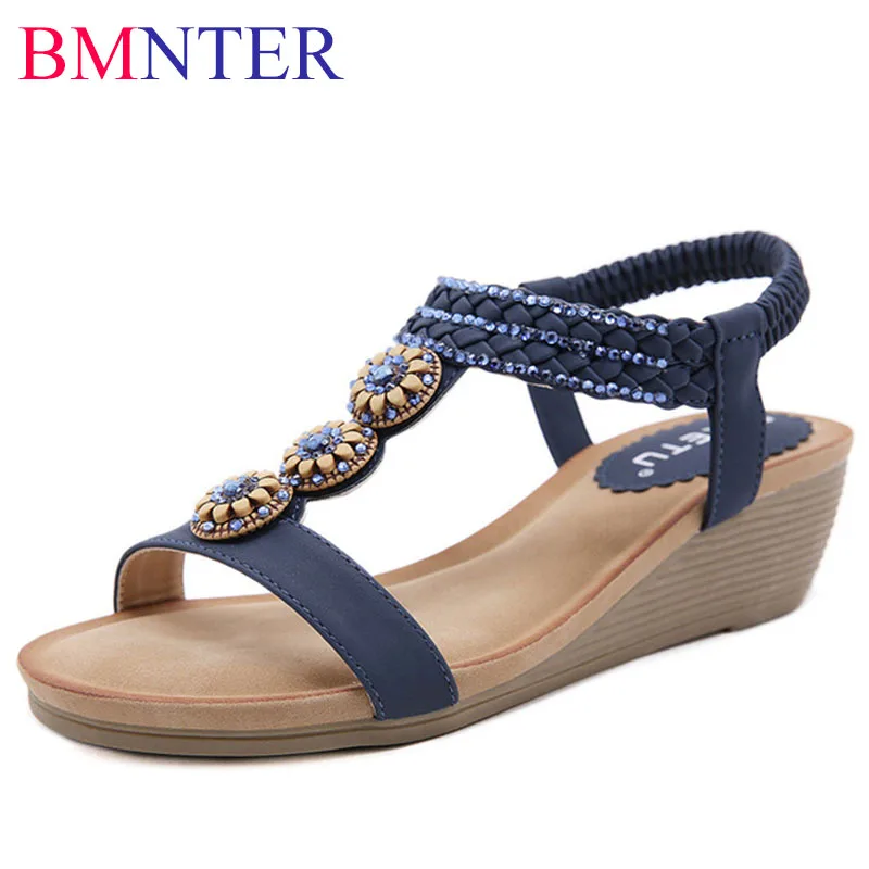 BMNTER Women's Sandals Bohemia Ethnic Wedge Sandals Open Toe Shoes For Women Crystal Strapped Retro Gladiator Sandales
BMNTER Women's Sandals Bohemia Ethnic Wedge Sandals Open Toe Shoes For Women Crystal Strapped Retro Gladiator Sandales