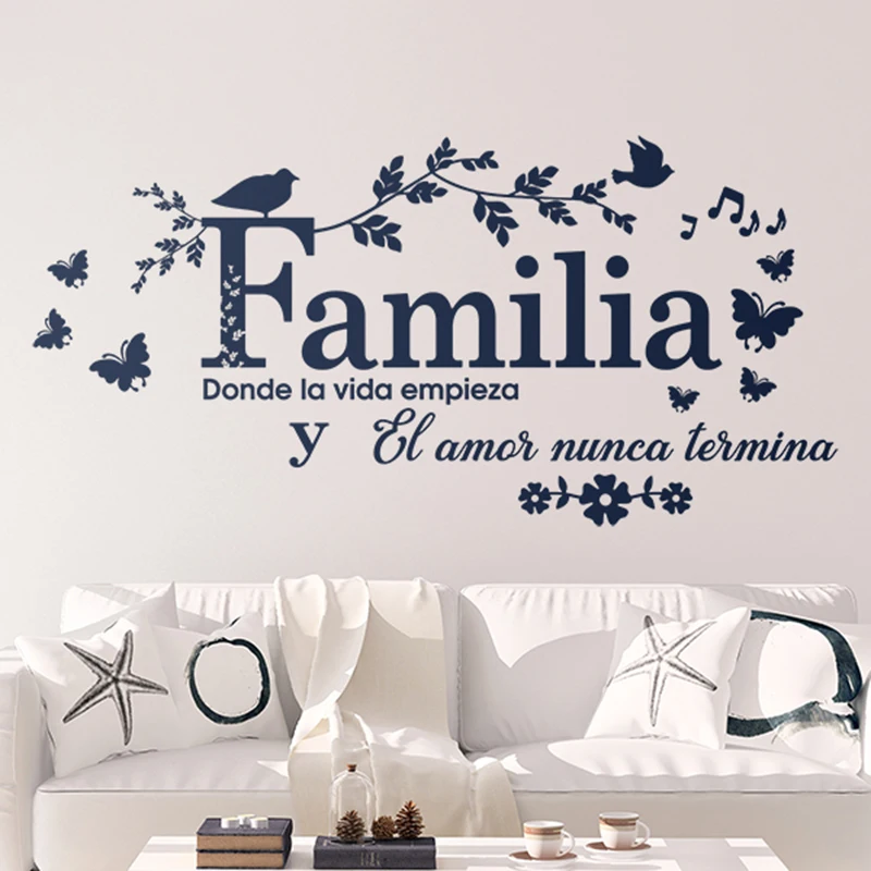 

Spanish Family Where Life Begins Quote Wall Sticker Living Room Bedroom Familia, donde la vida empieza Quote Wall Decal Vinyl
