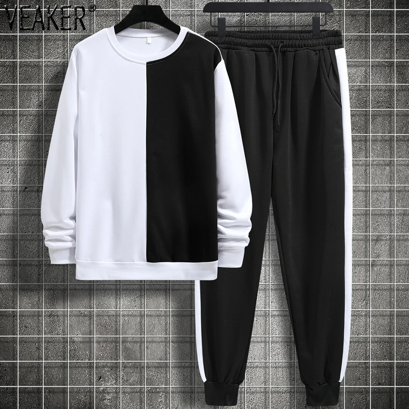 2021 New Men's Sweatshirt Tracksuit Pants Sets Male White Black Patchwork Long Sleeves Hoodies Trousers 2 pieces Suit S-XL
2021 New Men's Sweatshirt Tracksuit Pants Sets Male White Black Patchwork Long Sleeves Hoodies Trousers 2 pieces Suit S-XL