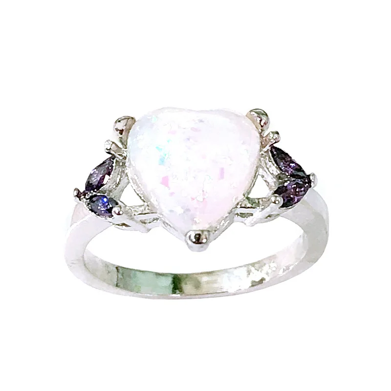 New Rings Jewelry Heart Shape Created Opal Zircon Finger Ring Accessories for Women Wedding Promise Party
New Rings Jewelry Heart Shape Created Opal Zircon Finger Ring Accessories for Women Wedding Promise Party