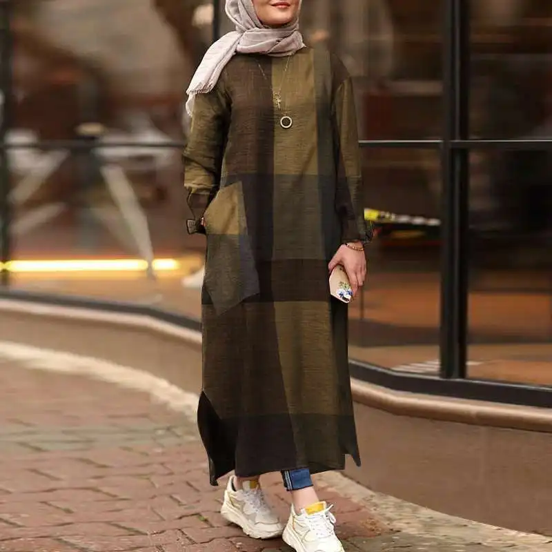 ZANZEA Women Vintage Muslim Maxi Dress 2022 Autumn Plaid Cherk Ladies Printed Kaftan Vestidos Casual Long Sleeve Sundress Abaya
ZANZEA Women Vintage Muslim Maxi Dress 2022 Autumn Plaid Cherk Ladies Printed Kaftan Vestidos Casual Long Sleeve Sundress Abaya
