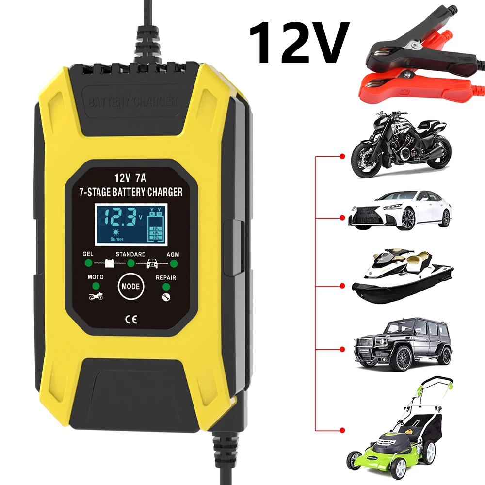 Car Battery Charger 12V Intelligent Motorcycles Automatic Battery Charger 7 Stage Battery Replenisher Maintainer LCD Display
Car Battery Charger 12V Intelligent Motorcycles Automatic Battery Charger 7 Stage Battery Replenisher Maintainer LCD Display