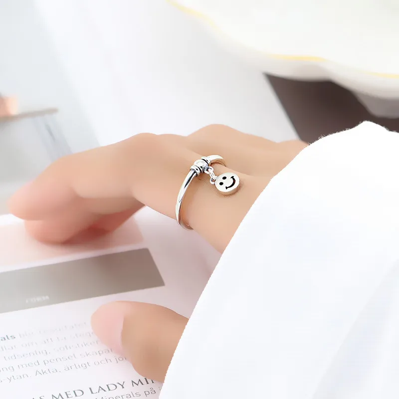 925 Sterling Silver Open Rings For Women Original Handmade Sterling Silver Smile Face Rings Jewelry 
925 Sterling Silver Open Rings For Women Original Handmade Sterling Silver Smile Face Rings Jewelry