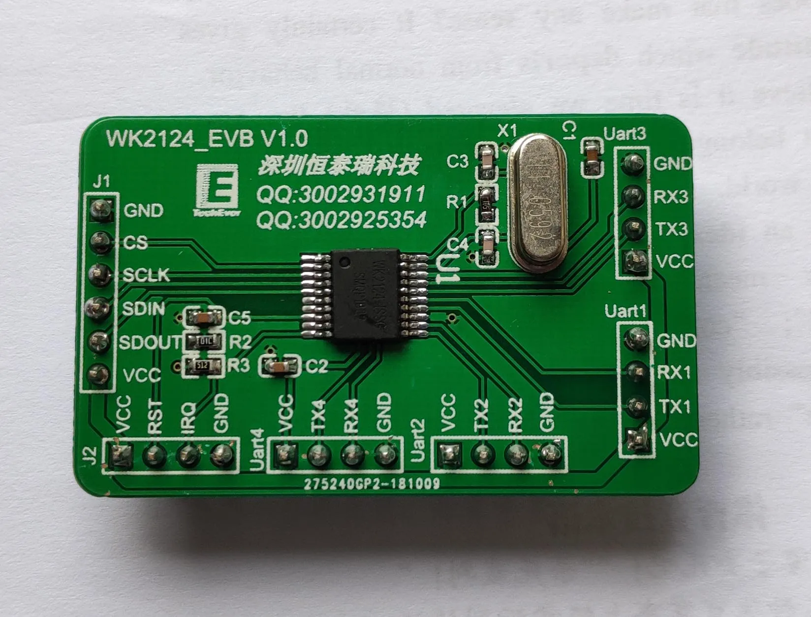 WK2124 отладочная плата отладки серийный Порты и разъёмы Модуль расширения 4-канальный серийный Порты и разъёмы Расширение расширения SPI 4-канальный UART 
WK2124 отладочная плата отладки серийный Порты и разъёмы Модуль расширения 4-канальный серийный Порты и разъёмы Расширение расширения SPI 4-канальный UART