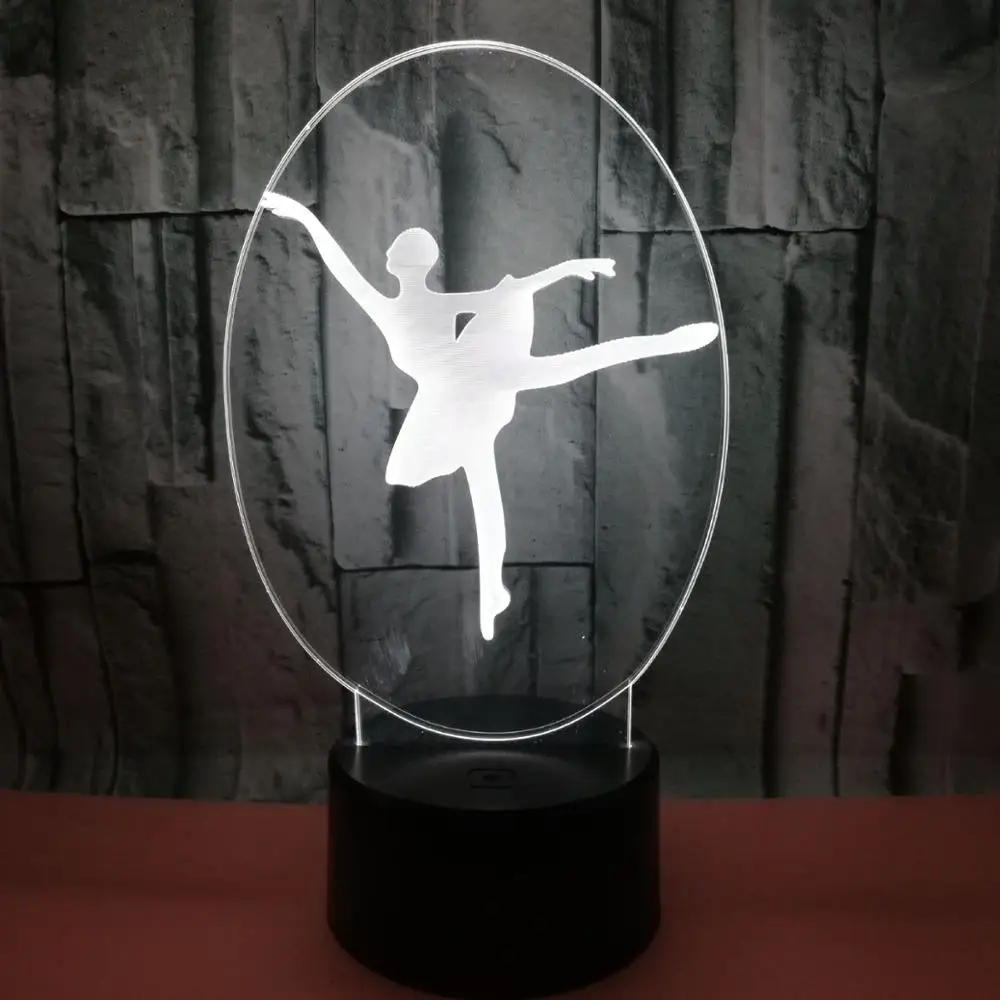 

3D Illusion Nightlight Led 7 Color Change Touch Remote Desk Table Lamp Ballet Dancing Girl Model Children Holiday Gift