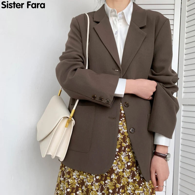 Sister Fara New Spring 2021 Single Breasted Blazers Coat Women Loose Notched Full Sleeve Jacket Office Lady Solid Casual Blazers
Sister Fara New Spring 2021 Single Breasted Blazers Coat Women Loose Notched Full Sleeve Jacket Office Lady Solid Casual Blazers