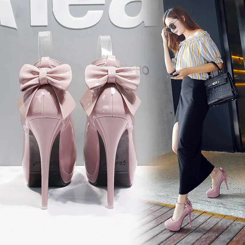 Elegant Platform Heels Patent Leather Pumps Women Four Seasons Thin High Heels Butterfly-Knot Buckle Ladies Wedding Party Shoes
Elegant Platform Heels Patent Leather Pumps Women Four Seasons Thin High Heels Butterfly-Knot Buckle Ladies Wedding Party Shoes