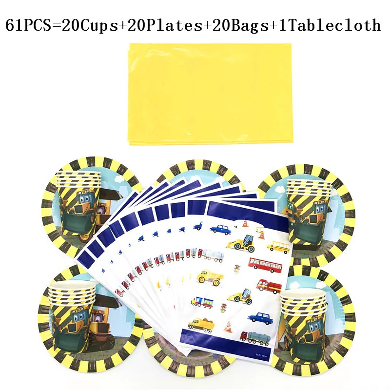 61Pcs Disney Construction Vehicle Theme Kids Birthday Party Decorations Cup Plate Tablecloth Festival Gift Bags Tableware Supply
61Pcs Disney Construction Vehicle Theme Kids Birthday Party Decorations Cup Plate Tablecloth Festival Gift Bags Tableware Supply
