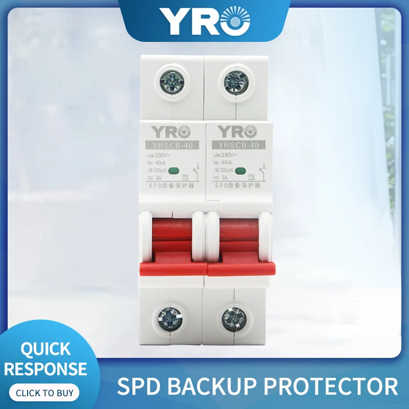 AC Surge Protector 2P 230V SPD Current Breaker Lightning Protector Back-up Protector YRSCB
AC Surge Protector 2P 230V SPD Current Breaker Lightning Protector Back-up Protector YRSCB