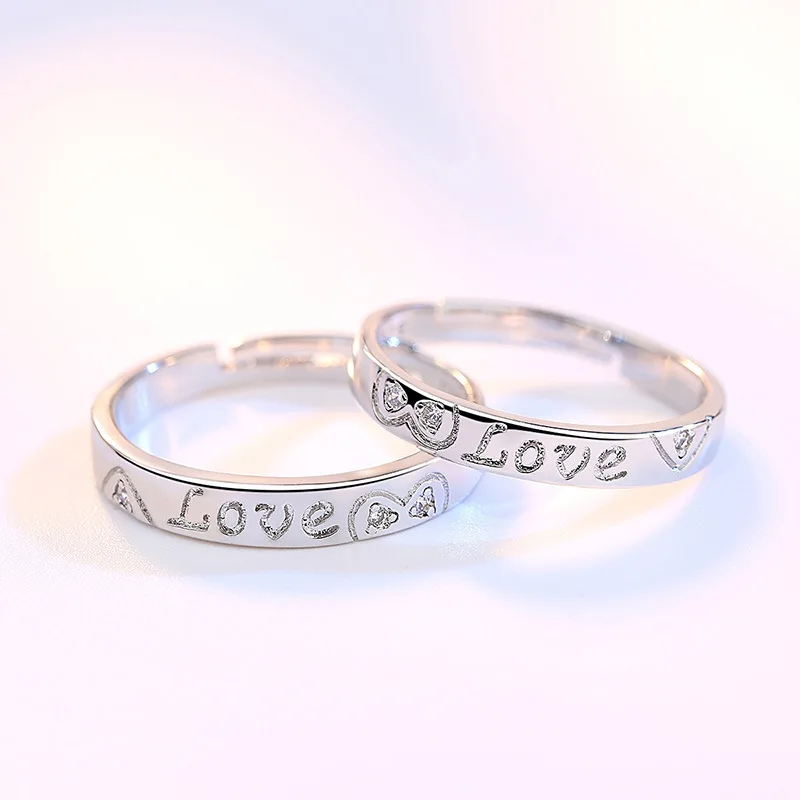 Letter Couple Ring For Lovers Heart Zircon Rhinestone Open Adjustable Rings For Women Men Lady Girl Boy Valentine's Day Gift
Letter Couple Ring For Lovers Heart Zircon Rhinestone Open Adjustable Rings For Women Men Lady Girl Boy Valentine's Day Gift