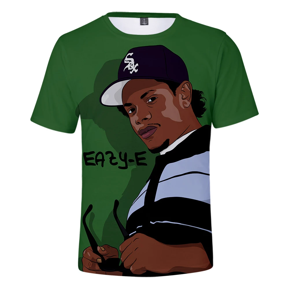 Футболка Eazy E мужская с принтом Gangsta Rap модная тенниска короткими рукавами уличная