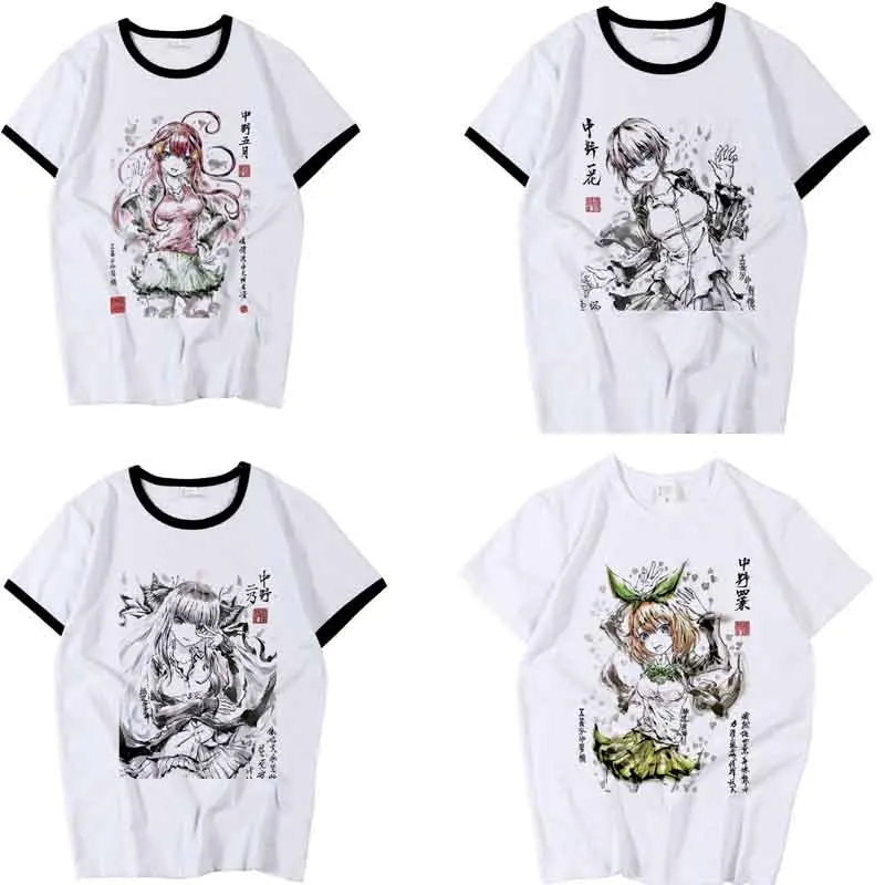 New The Quintessential Quintuplets Nakano Ichika Miku Yotsuba Nino T-shirt cosplay Ink painting T shirt Fashion Men Women Tees
New The Quintessential Quintuplets Nakano Ichika Miku Yotsuba Nino T-shirt cosplay Ink painting T shirt Fashion Men Women Tees
