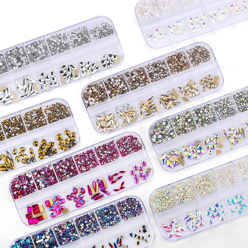 12Boxes/Set AB Crystal Nail Rhinestone Shaped Drill Diamond Gem 3D DIY Glitter Decoration Nail Art Accessories SS4-SS12 1788Pcs
12Boxes/Set AB Crystal Nail Rhinestone Shaped Drill Diamond Gem 3D DIY Glitter Decoration Nail Art Accessories SS4-SS12 1788Pcs