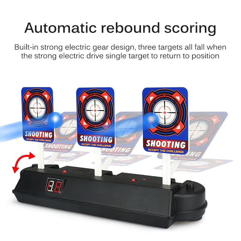 Electric Target Toy Intelligent Auto-Reset Electronic Scoring Target Light Sound Scoring Indoor Auto Reset Shooting Target
Electric Target Toy Intelligent Auto-Reset Electronic Scoring Target Light Sound Scoring Indoor Auto Reset Shooting Target