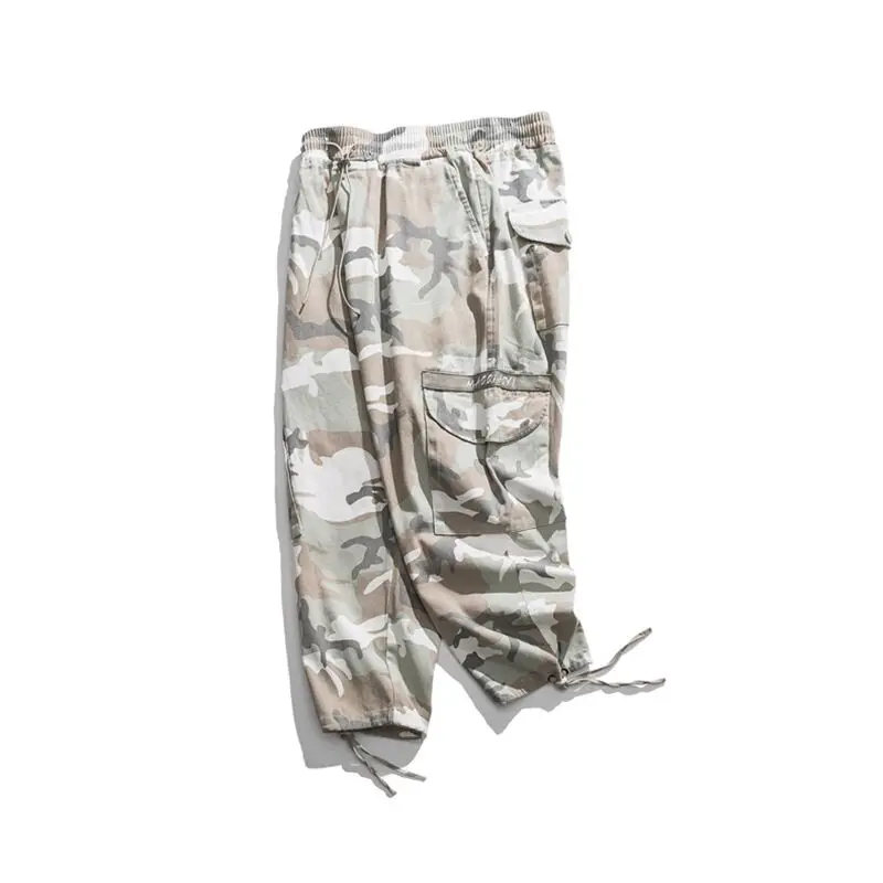Summer Multi Pocket camouflage overalls American retro men's drawstring pants
Summer Multi Pocket camouflage overalls American retro men's drawstring pants