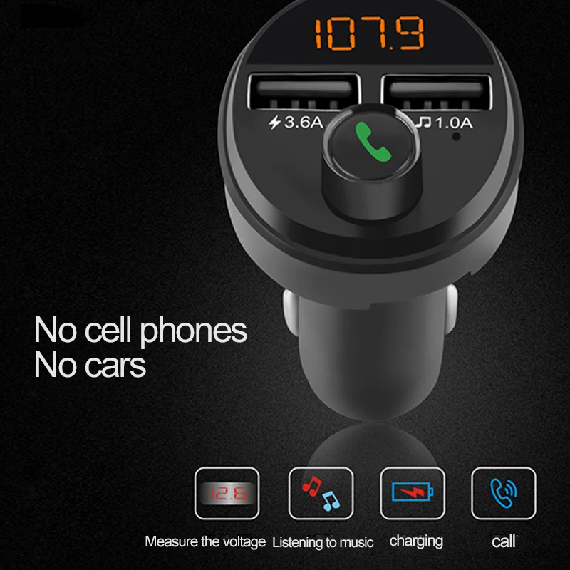 Автомобильный FM передатчик TIOODRE с Bluetooth 5 0 быстрое зарядное устройство двумя USB