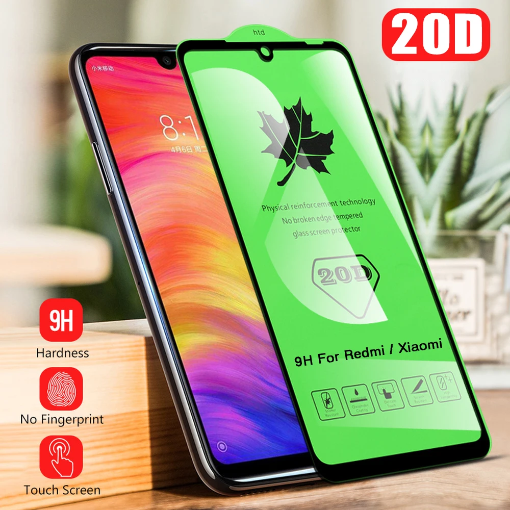 20D полное покрытие из закаленного стекла для Xiao mi Red Note 7 8 K20 Pro 8A 7A 9 SE A3 9T F1 Защитное