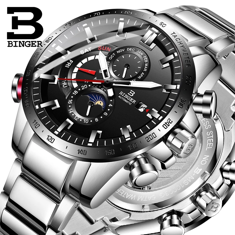 Switzerland BINGER Mens Watches Top Brand Luxury Multifunction 361L Mechanical Watch Men Automatic 5ATM Waterproof Sport Watches
Switzerland BINGER Mens Watches Top Brand Luxury Multifunction 361L Mechanical Watch Men Automatic 5ATM Waterproof Sport Watches