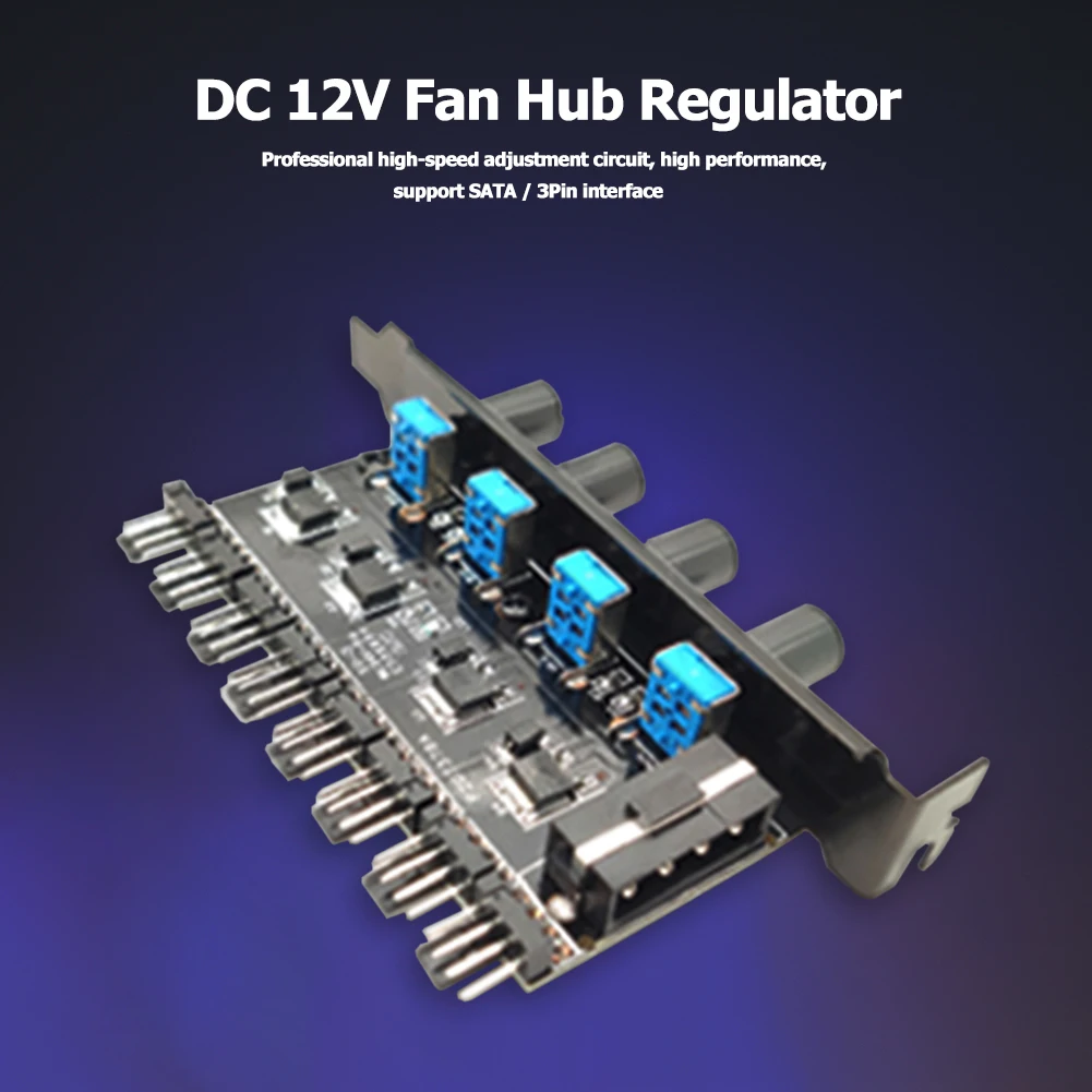 CPU Cooler PC Case Fan Speed Controller 8 Channels Fan Hub 4 Knob PCI Bracket Extension Cable Splitter Adapter Controller
CPU Cooler PC Case Fan Speed Controller 8 Channels Fan Hub 4 Knob PCI Bracket Extension Cable Splitter Adapter Controller