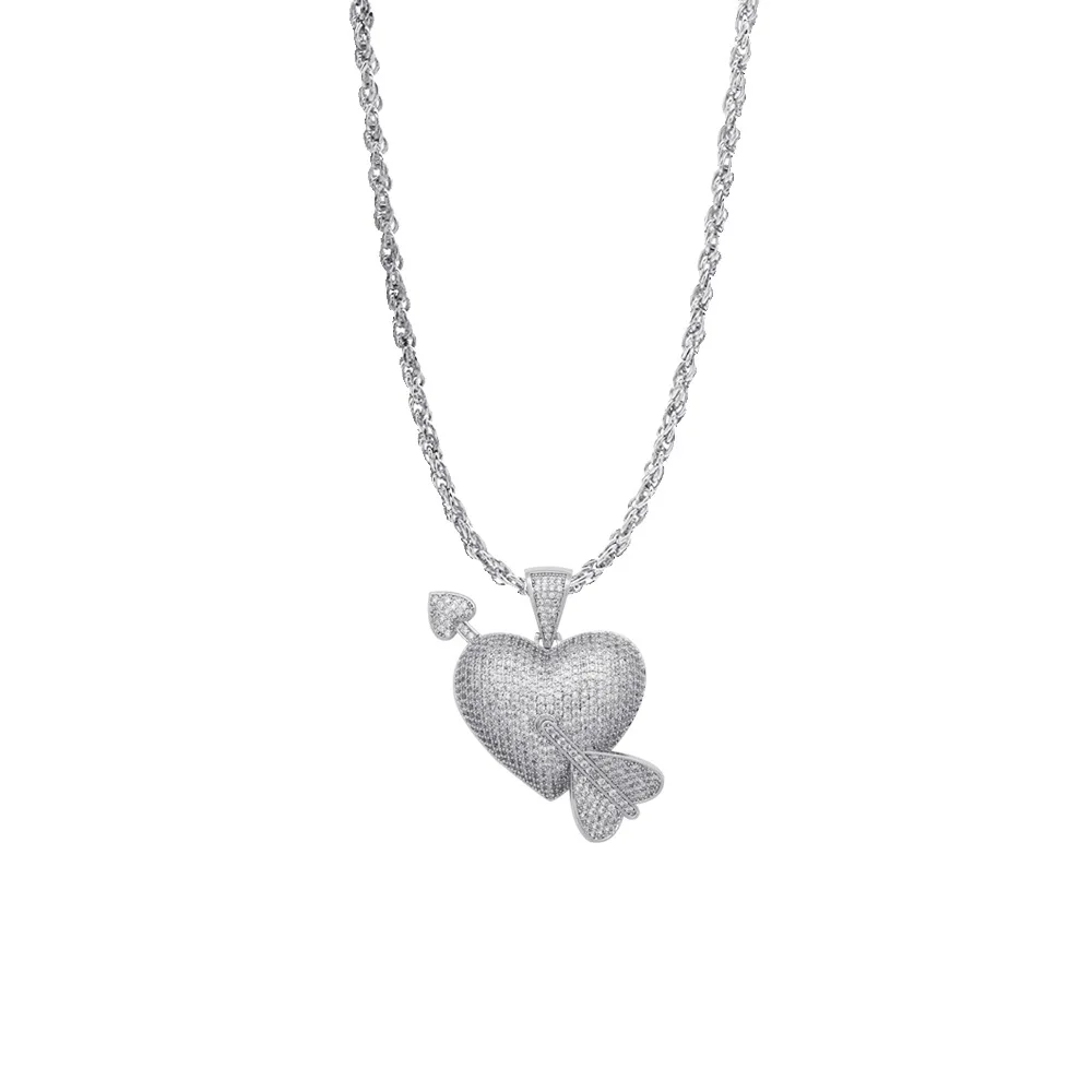 Fashion Heart with Arrow Pendant Necklace For Women Men Gold Color Cubic Zircon Men's Hip hop Rock Jewelry Gift
Fashion Heart with Arrow Pendant Necklace For Women Men Gold Color Cubic Zircon Men's Hip hop Rock Jewelry Gift