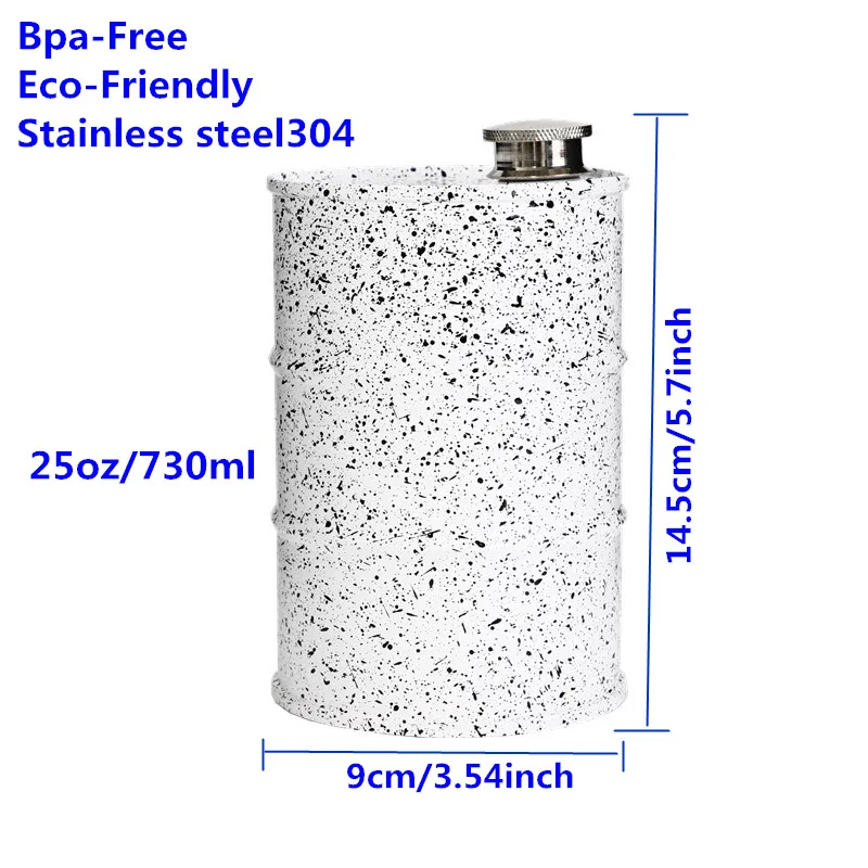 New Style Hot Sale 25oz/730ml Large Capacity Stainless steel Drums Oil Hip Flask Bucket Moscow Vodka Flagon Whisky Bottle Funnel
New Style Hot Sale 25oz/730ml Large Capacity Stainless steel Drums Oil Hip Flask Bucket Moscow Vodka Flagon Whisky Bottle Funnel