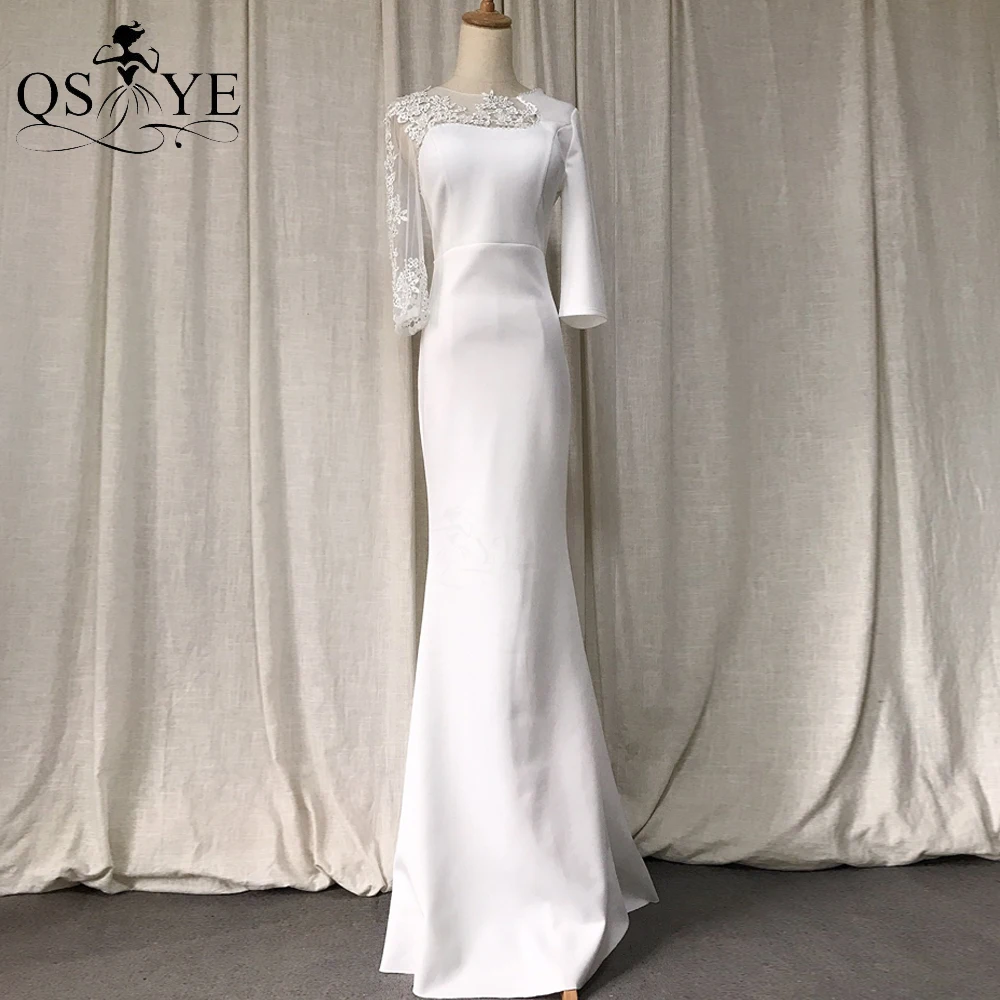 Elegant White Lace Wedding Dresses Mermaid See through Long Sleeves Bridal Gown Illusion V Back Bride Marriage Gown Wedding
Elegant White Lace Wedding Dresses Mermaid See through Long Sleeves Bridal Gown Illusion V Back Bride Marriage Gown Wedding