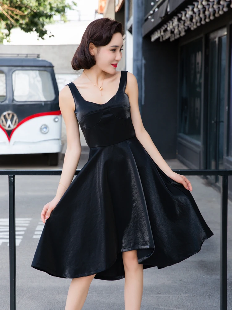 Vintage Elegant Temperament Dress Spaghetti Strap Audrey Hepburn Vintage Black Dress Women Retro Dress Party Vestidos
Vintage Elegant Temperament Dress Spaghetti Strap Audrey Hepburn Vintage Black Dress Women Retro Dress Party Vestidos