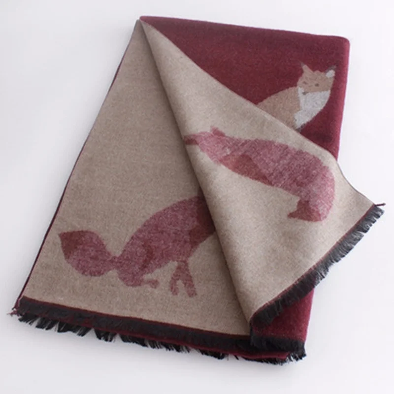 1PC Fox Pattern Scarf Winter Lady Imitation Cashmere Shawl Comfortable And Warm Fashion Scarf 
1PC Fox Pattern Scarf Winter Lady Imitation Cashmere Shawl Comfortable And Warm Fashion Scarf