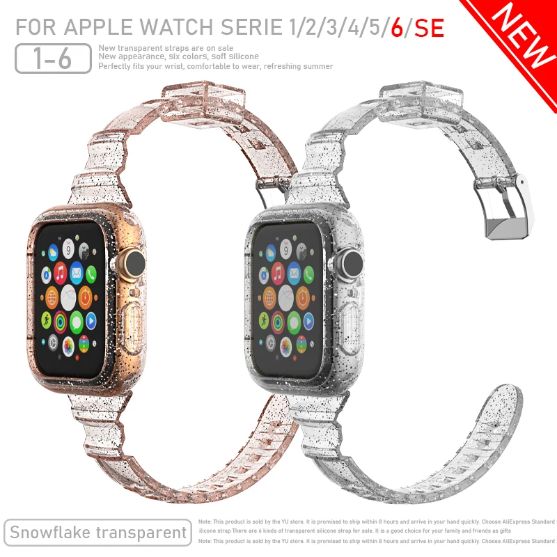 New Snow transparent Band for Apple Watch SE Series 6 5 4 3 2 for iWatch bracelet bands 38/40/42/44mm Watchband Belt accessories 
New Snow transparent Band for Apple Watch SE Series 6 5 4 3 2 for iWatch bracelet bands 38/40/42/44mm Watchband Belt accessories