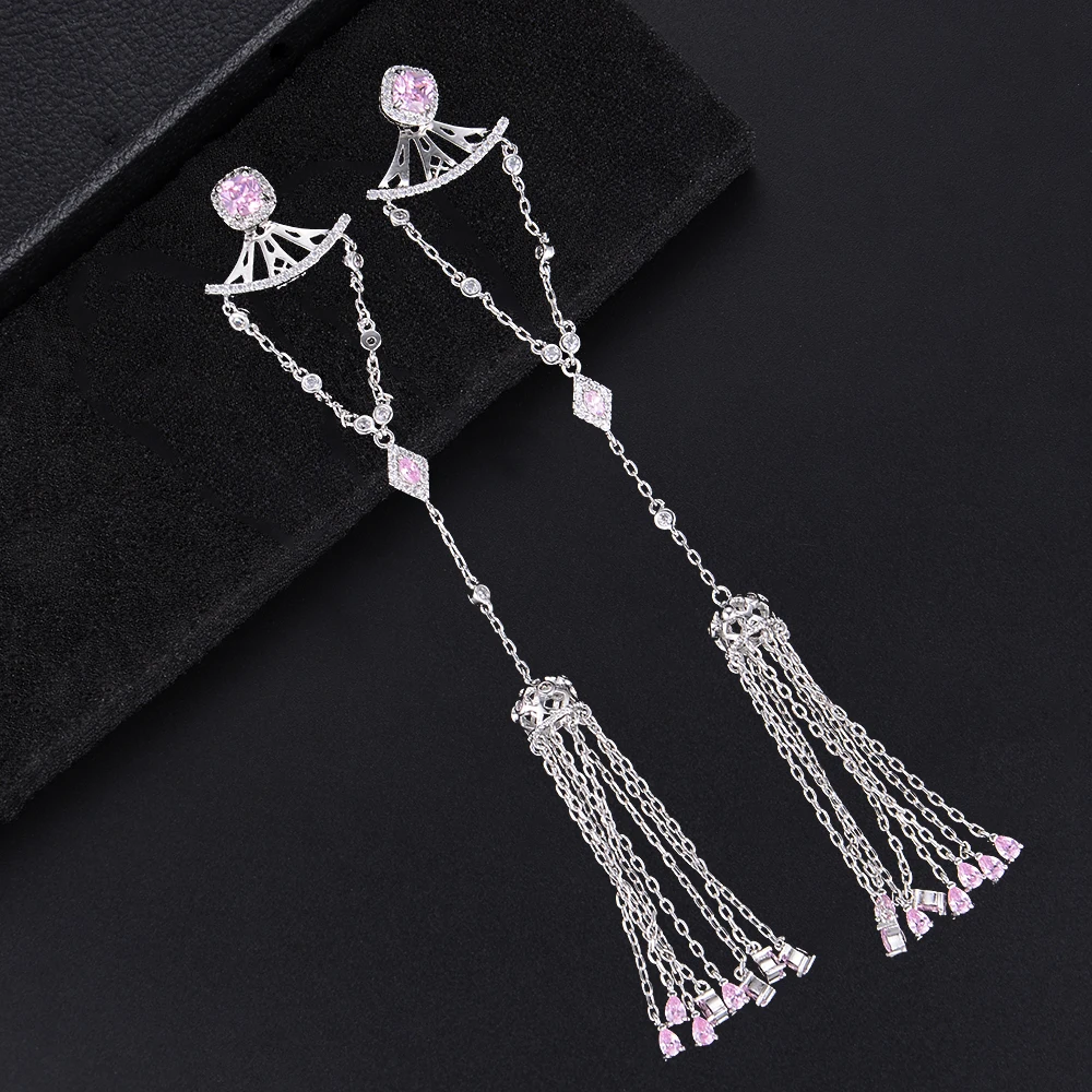 Kellybola Fashion Long Chains Tassel Cubic Zirconia Dangle Earrings For Women Girls Wedding Banquet Daily Jewelry Accessories
Kellybola Fashion Long Chains Tassel Cubic Zirconia Dangle Earrings For Women Girls Wedding Banquet Daily Jewelry Accessories
