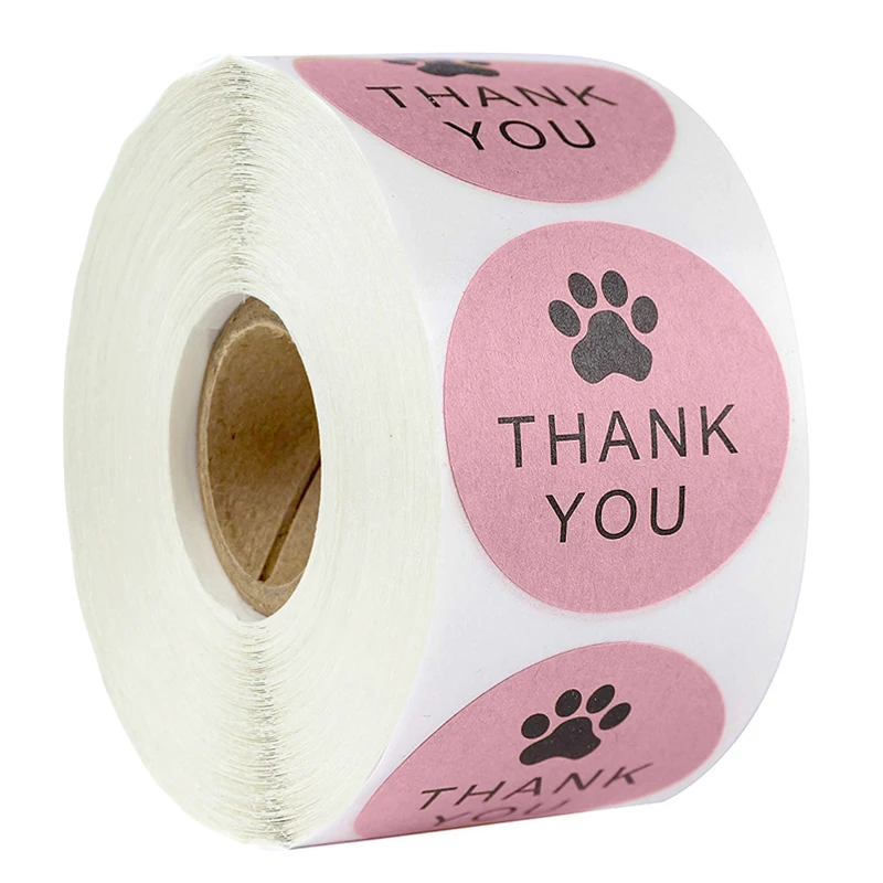 Custom 500 sheets / roll round pink bear paw sticker dog's footprints gift sealing package decorative envelope label sticker
Custom 500 sheets / roll round pink bear paw sticker dog's footprints gift sealing package decorative envelope label sticker