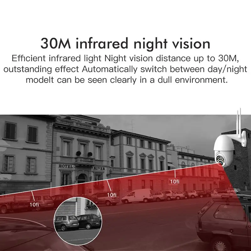 1080P PTZ 4X Zoom IP Camera WIFI Smart Home Security Monitor 10 LEDs Outdoor Waterproof Speed Dome Smart CCTV Monitor
1080P PTZ 4X Zoom IP Camera WIFI Smart Home Security Monitor 10 LEDs Outdoor Waterproof Speed Dome Smart CCTV Monitor
