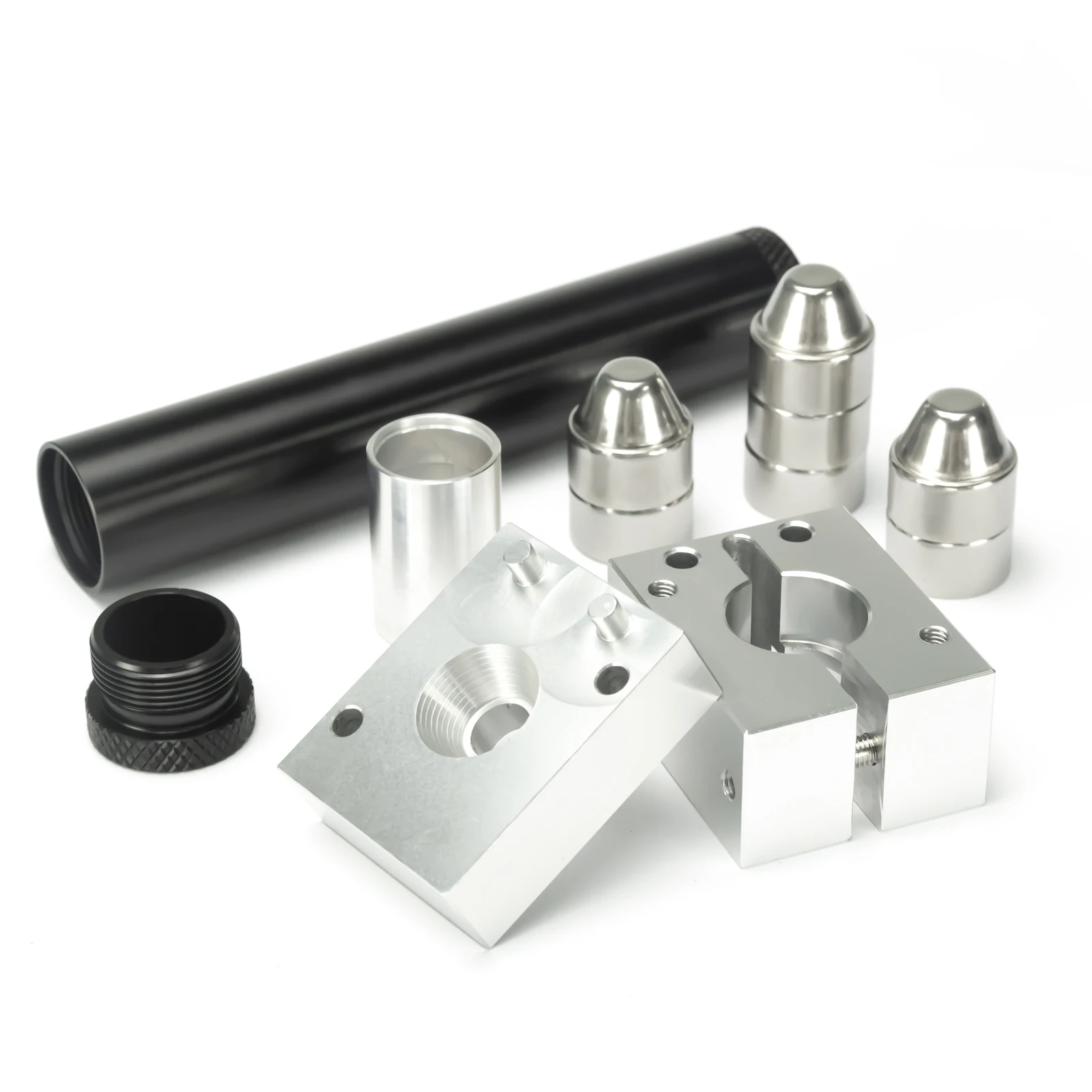 1.05"OD 6''L Alumium Tube Stainless Steel Cups 5/8x24+1/2x28 Tube cleaning, Baffle Cups Drilling Jig For Device
1.05"OD 6''L Alumium Tube Stainless Steel Cups 5/8x24+1/2x28 Tube cleaning, Baffle Cups Drilling Jig For Device