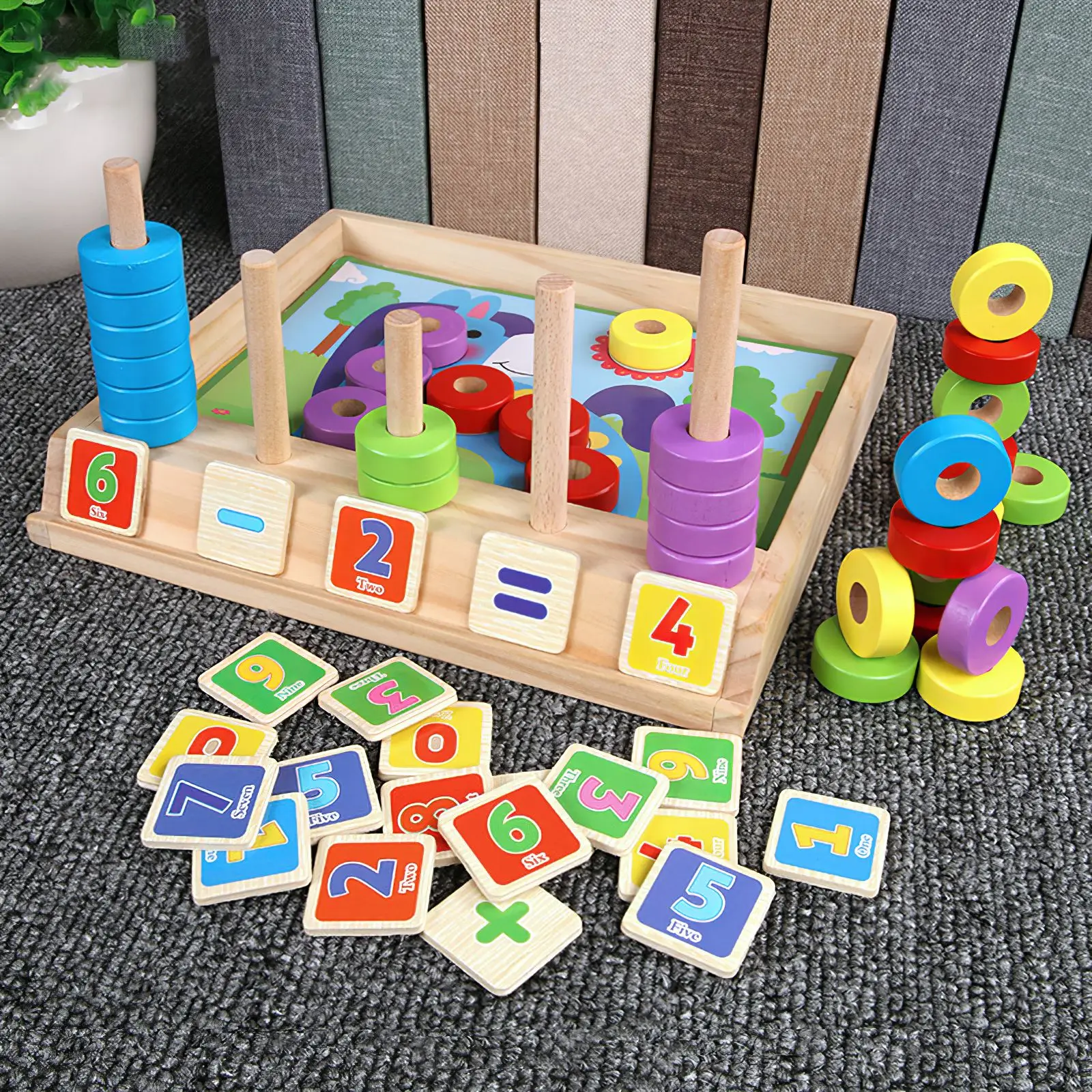Wooden Stacking Counting Game Rings Number Block Math Arithmetic Teaching Tool Learning Education Kids Toys Early Education Set 
Wooden Stacking Counting Game Rings Number Block Math Arithmetic Teaching Tool Learning Education Kids Toys Early Education Set