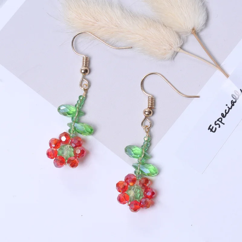 crystal beaded Flower Dangle Earrings banquet weaving flowers sweet color sead beads jewelry accessories for girls women
crystal beaded Flower Dangle Earrings banquet weaving flowers sweet color sead beads jewelry accessories for girls women