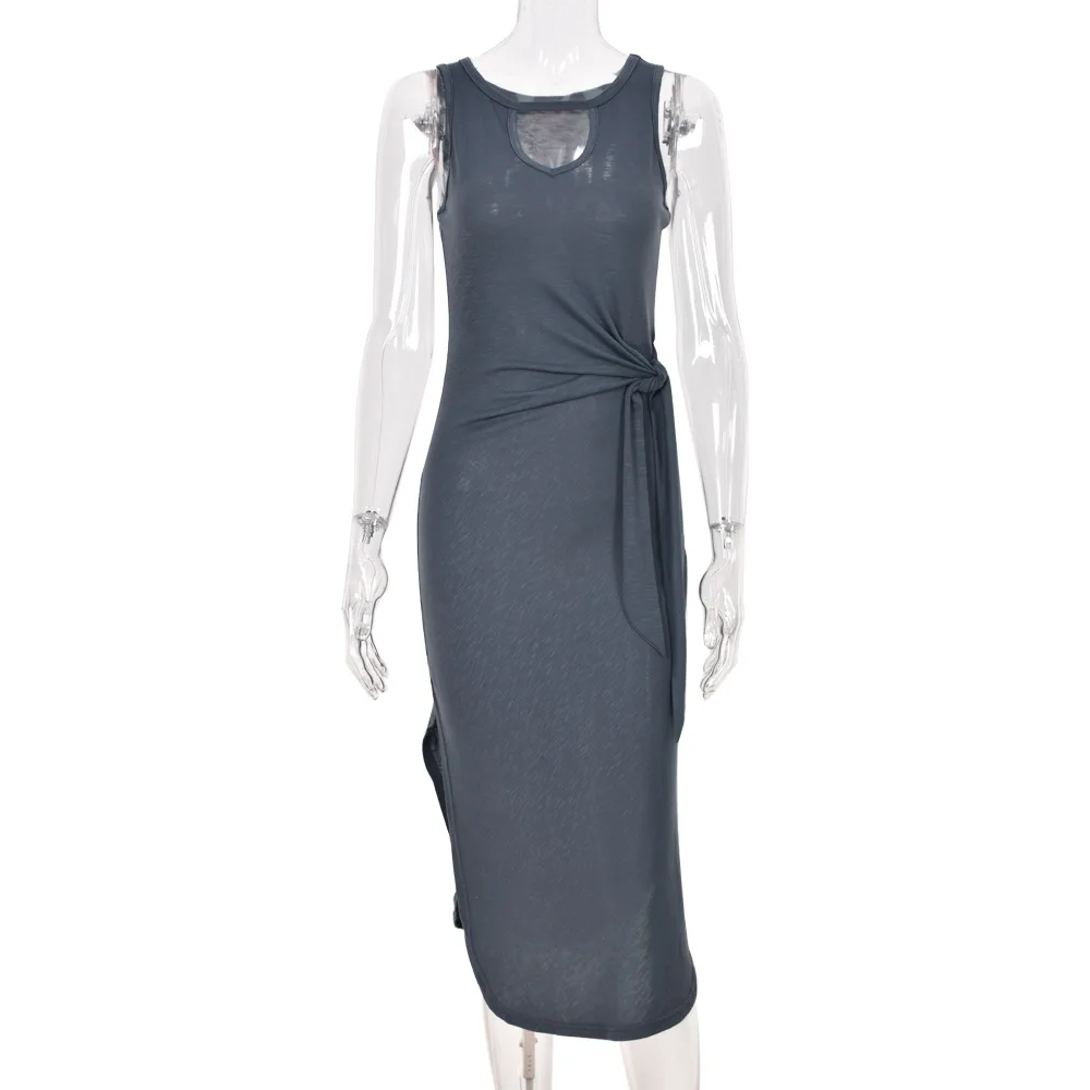 WEPBEL Solid Color Dress Women's Sexy Tied Pleated Dress Summer Fashion Sleeveless O-Neck Hollow Out Split Irregular Dress
WEPBEL Solid Color Dress Women's Sexy Tied Pleated Dress Summer Fashion Sleeveless O-Neck Hollow Out Split Irregular Dress