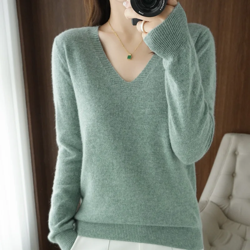 Autumn Winter Cashmere Sweater Women Pullover V-neck Jumper Knitted Sweater Fashion Korean Long Sleeve Loose Tops Sweaters
Autumn Winter Cashmere Sweater Women Pullover V-neck Jumper Knitted Sweater Fashion Korean Long Sleeve Loose Tops Sweaters