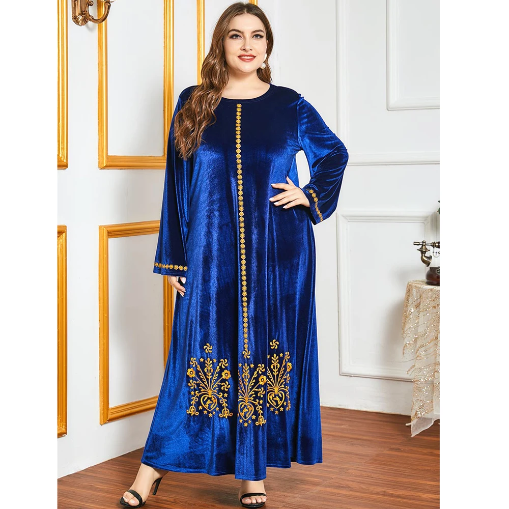 Winter Velvet Maxi Long Dress Women Muslim Abaya Embroidery Jilbab Dubai Kaftan Turkish Robe Islamic Clothing Ramadan Gown Party 
Winter Velvet Maxi Long Dress Women Muslim Abaya Embroidery Jilbab Dubai Kaftan Turkish Robe Islamic Clothing Ramadan Gown Party