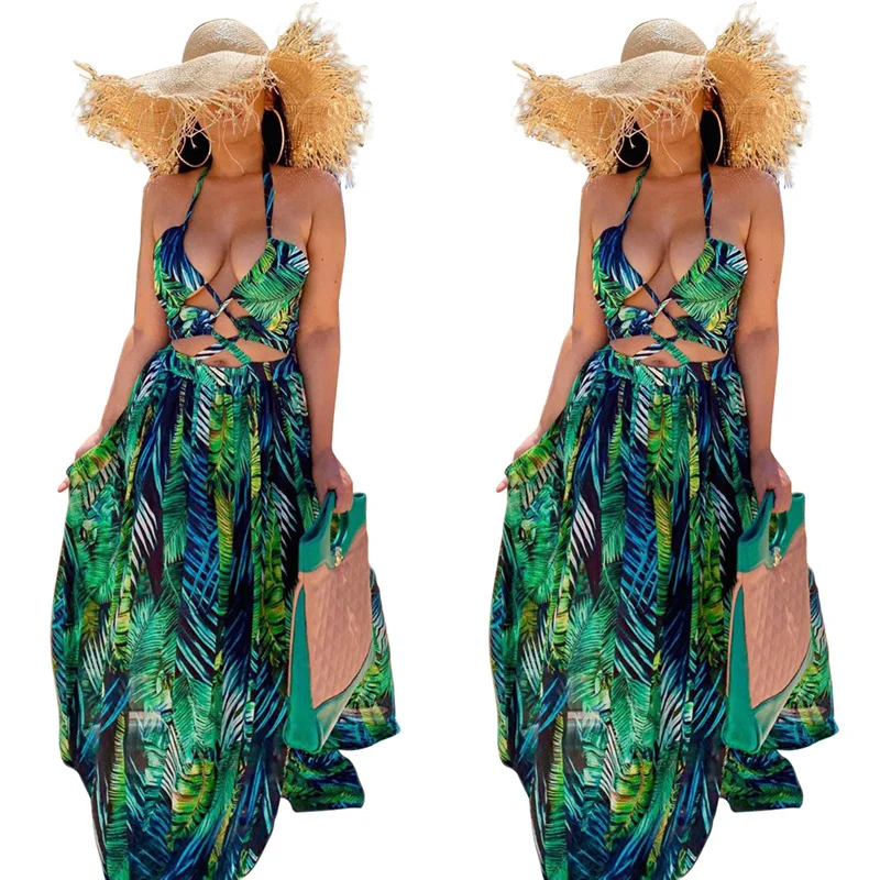 Beach Style Summer Clothes for Women Wholesale Sexy Sleeveless Irregular Slim Neck Mounted Dress Print Maxi Dresses Dropshipping
Beach Style Summer Clothes for Women Wholesale Sexy Sleeveless Irregular Slim Neck Mounted Dress Print Maxi Dresses Dropshipping