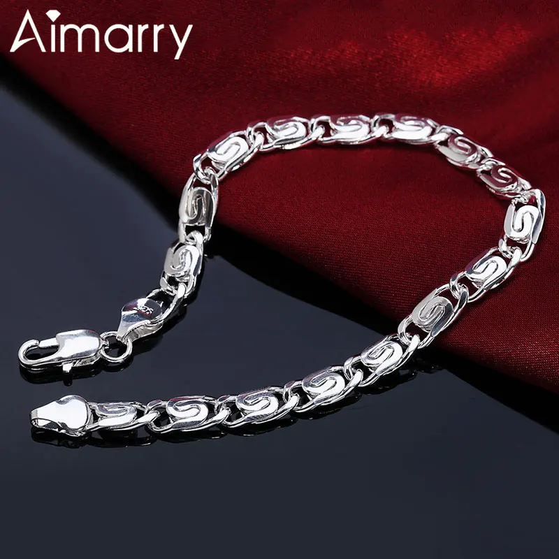 Aimarry 925 Sterling Silver Charm Bracelet For Women Men Party Gifts Engagement Wedding Fashion Jewelry 
Aimarry 925 Sterling Silver Charm Bracelet For Women Men Party Gifts Engagement Wedding Fashion Jewelry
