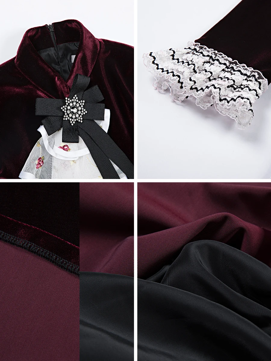 Fall Children Retro Dresses Baby Princess Party Frocks Girls Winter Dress Wine Red Velvet Kids Party Clothes Lace Long Sleeve
Fall Children Retro Dresses Baby Princess Party Frocks Girls Winter Dress Wine Red Velvet Kids Party Clothes Lace Long Sleeve