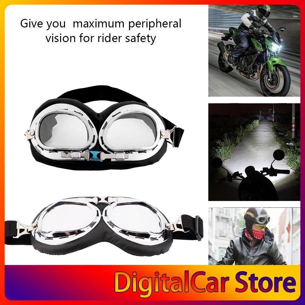 Винтажные мотоциклетные очки с защитой от УФ-лучей, солнцезащитные очки-авиаторы для байкерского шлема, для скутера, круизера, для внедорож...